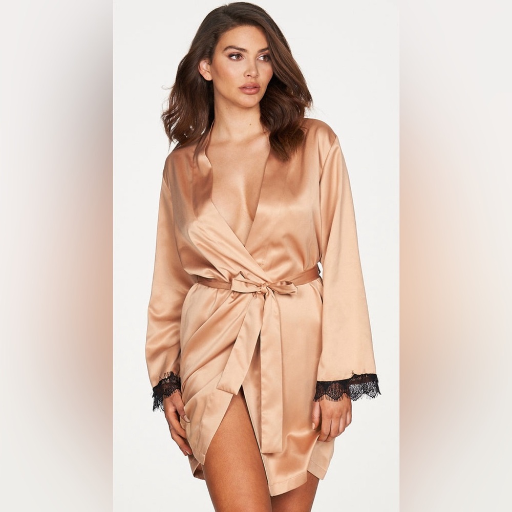 Fredrick’s of Hollywood Erina satin and lace robe